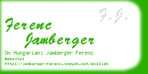 ferenc jamberger business card